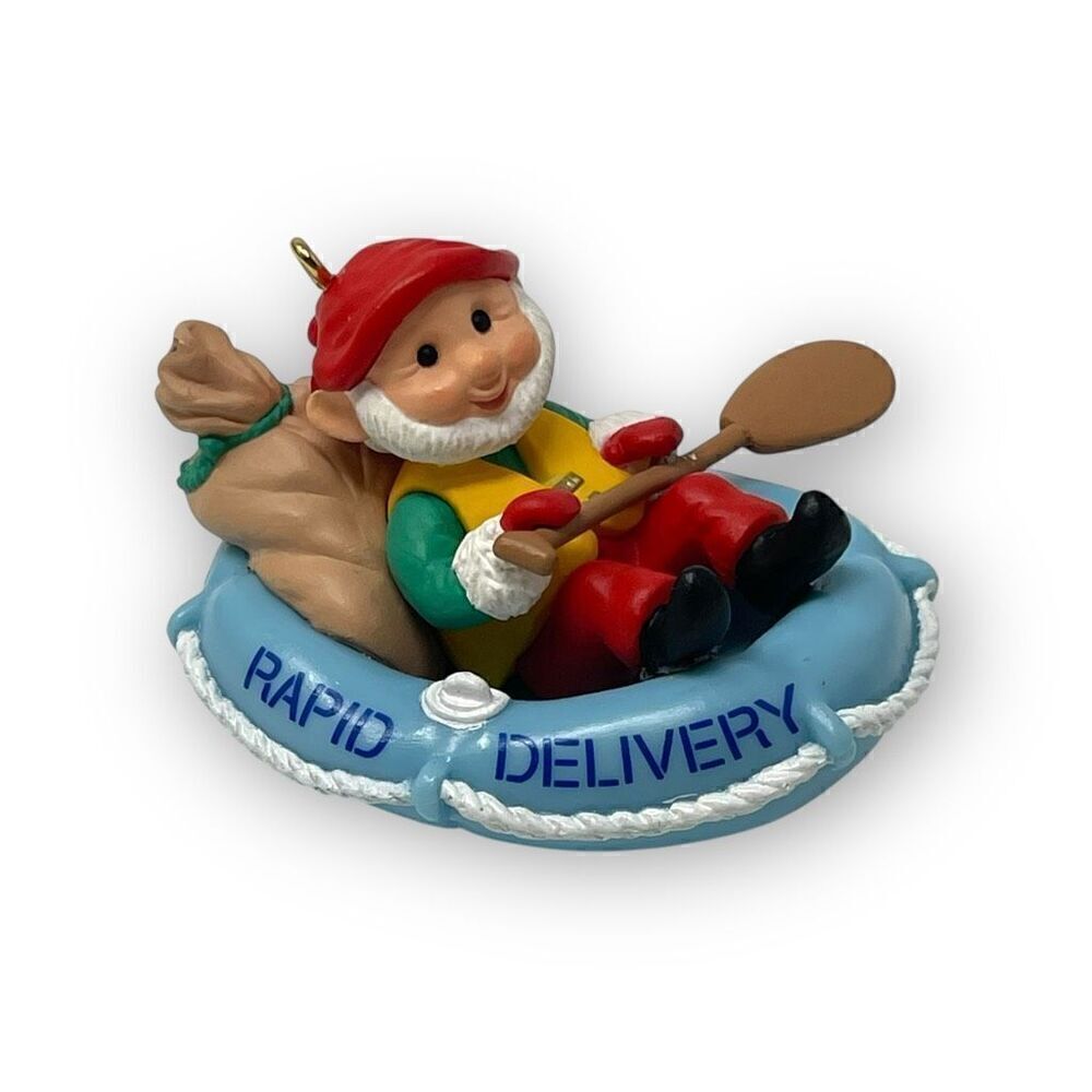 Vintage Hallmark Rapid Delivery Keepsake Ornament 1992 Raft Boat River Rafting